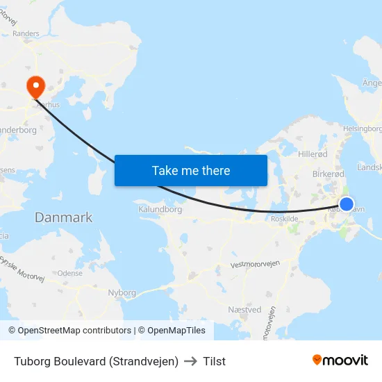 Tuborg Boulevard (Strandvejen) to Tilst map