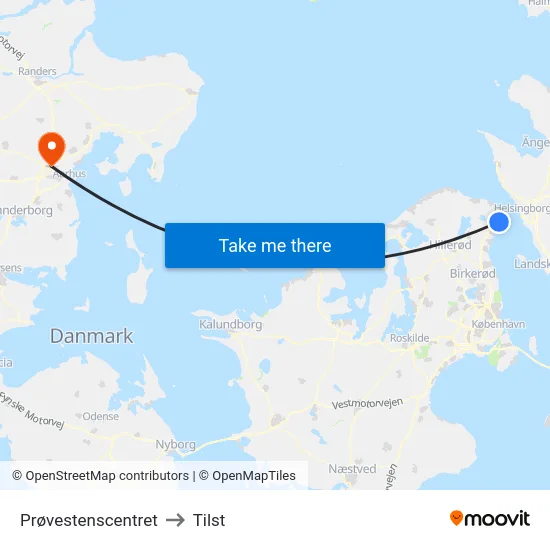 Prøvestenscentret to Tilst map
