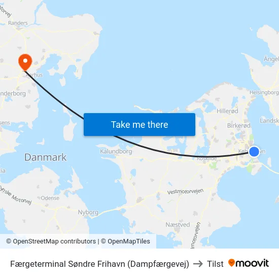 Færgeterminal Søndre Frihavn (Dampfærgevej) to Tilst map