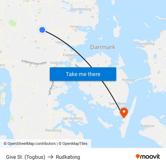 Give St. (Togbus) to Rudkøbing map