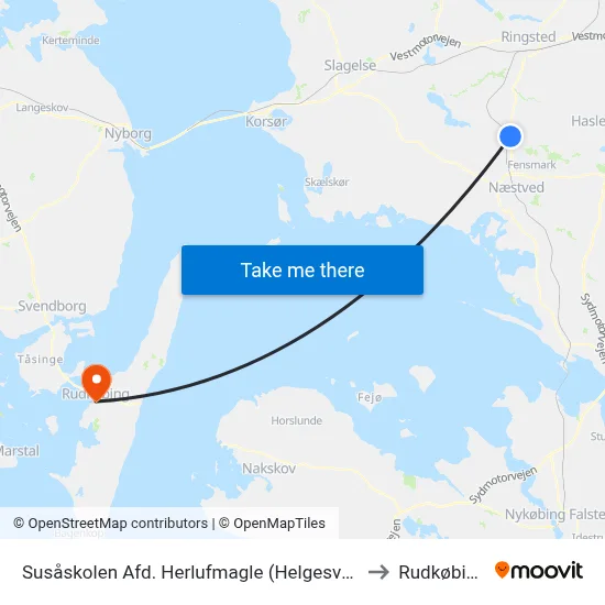 Susåskolen Afd. Herlufmagle (Helgesvej) to Rudkøbing map