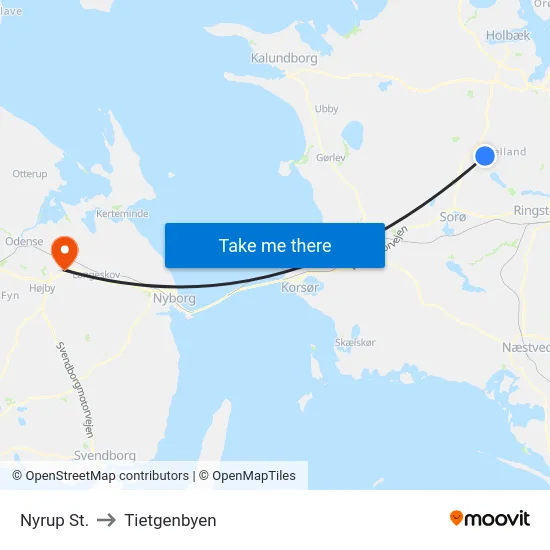 Nyrup St. to Tietgenbyen map