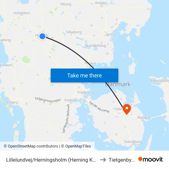 Lillelundvej/Herningsholm (Herning Kom) to Tietgenbyen map
