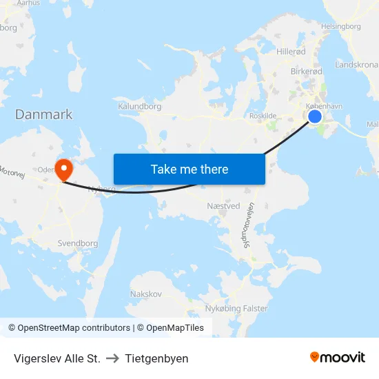 Vigerslev Alle St. to Tietgenbyen map
