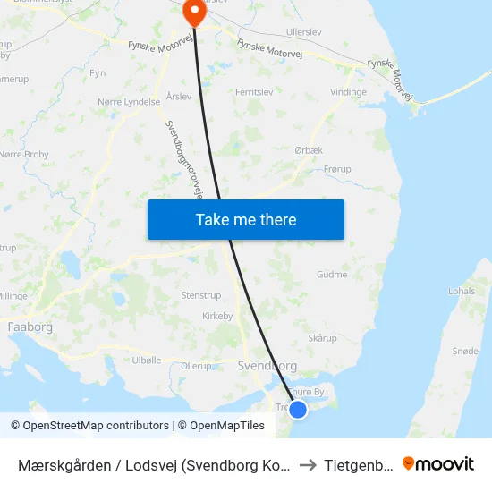 Mærskgården / Lodsvej (Svendborg Kommune) to Tietgenbyen map