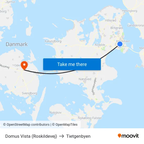 Domus Vista (Roskildevej) to Tietgenbyen map