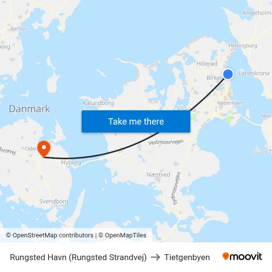 Rungsted Havn (Rungsted Strandvej) to Tietgenbyen map
