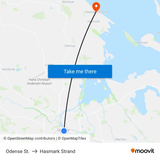 Odense St. to Hasmark Strand map