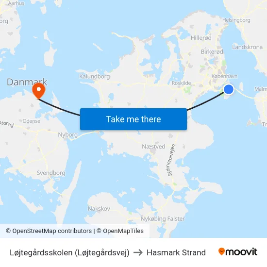Løjtegårdsskolen (Løjtegårdsvej) to Hasmark Strand map