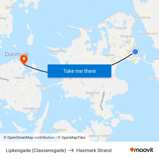 Lipkesgade (Classensgade) to Hasmark Strand map