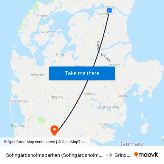 Sohngårdsholmsparken (Sohngårdsholmsvej / Aalborg) to Grindsted map