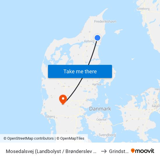 Mosedalsvej (Landbolyst / Brønderslev Komm) to Grindsted map