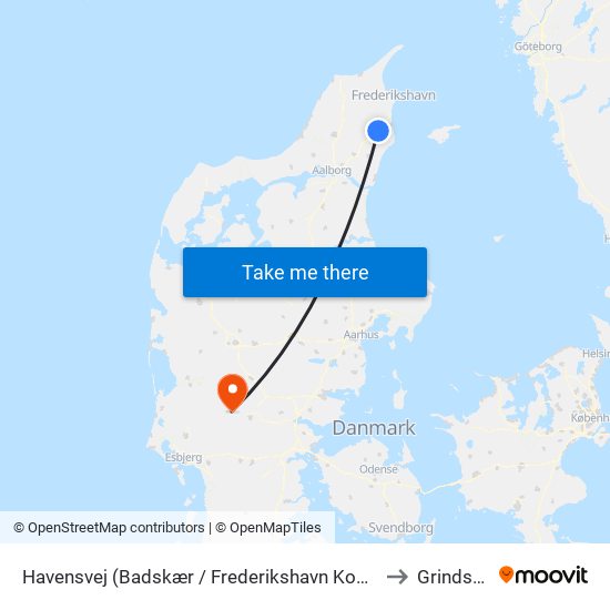 Havensvej (Badskær / Frederikshavn Kommune) to Grindsted map