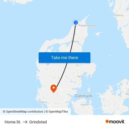 Horne St. to Grindsted map