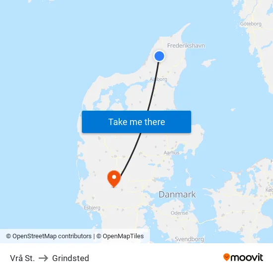 Vrå St. to Grindsted map