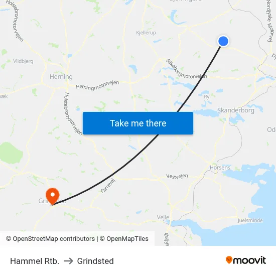 Hammel Rtb. to Grindsted map