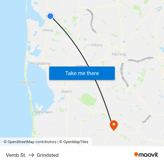 Vemb St. to Grindsted map
