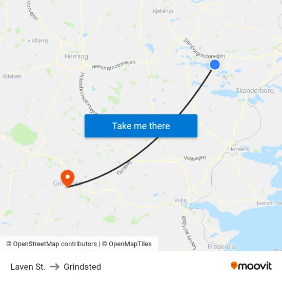 Laven St. to Grindsted map