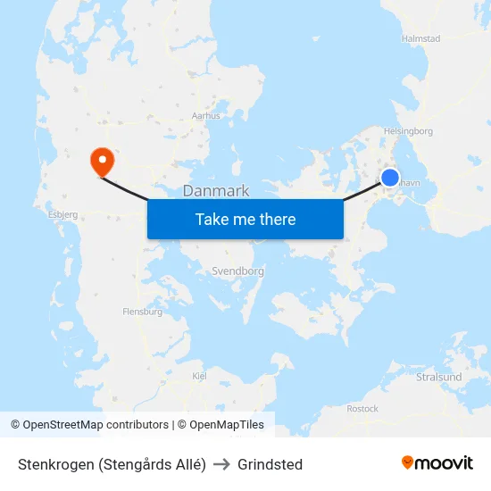 Stenkrogen (Stengårds Allé) to Grindsted map