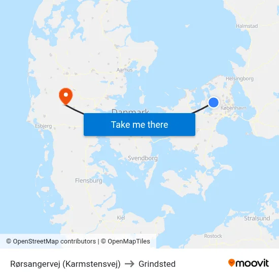 Rørsangervej (Karmstensvej) to Grindsted map