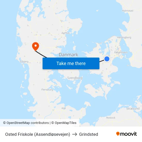Osted Friskole (Assendløsevejen) to Grindsted map