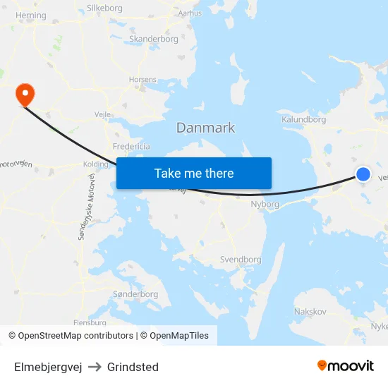 Elmebjergvej to Grindsted map