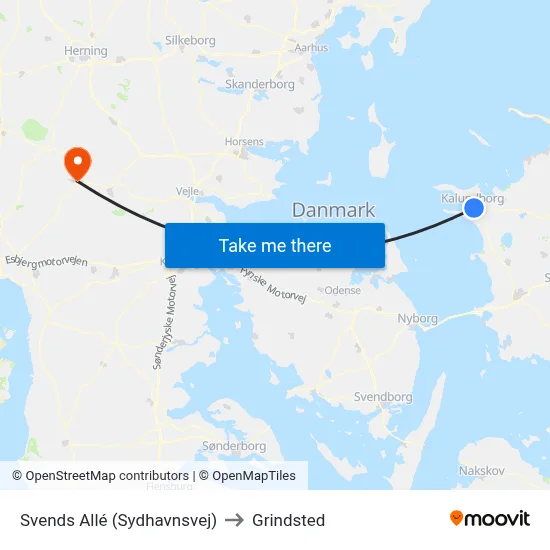 Svends Allé (Sydhavnsvej) to Grindsted map