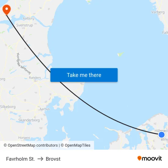 Favrholm St. to Brovst map