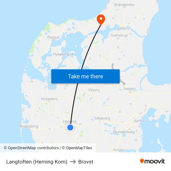 Langtoften (Herning Kom) to Brovst map