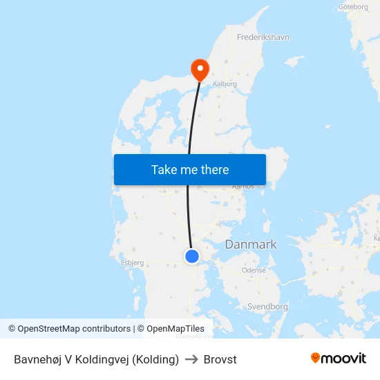 Bavnehøj V Koldingvej (Kolding) to Brovst map