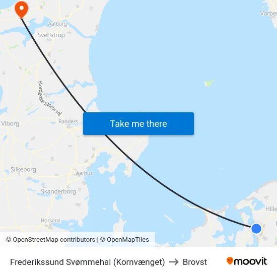 Frederikssund Svømmehal (Kornvænget) to Brovst map