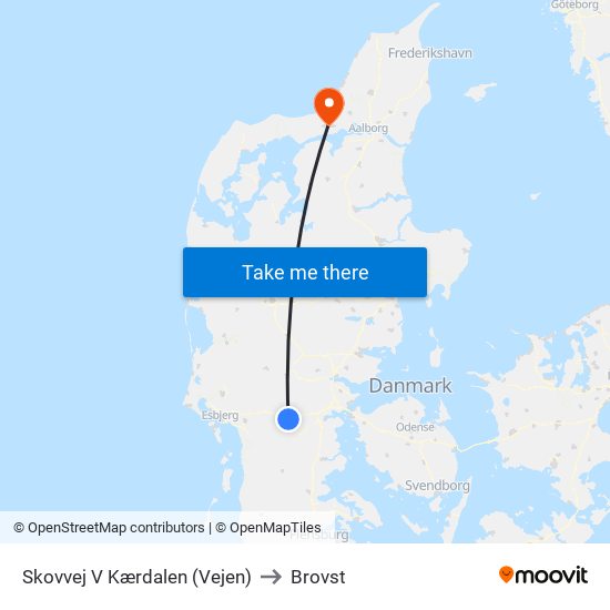 Skovvej V Kærdalen (Vejen) to Brovst map