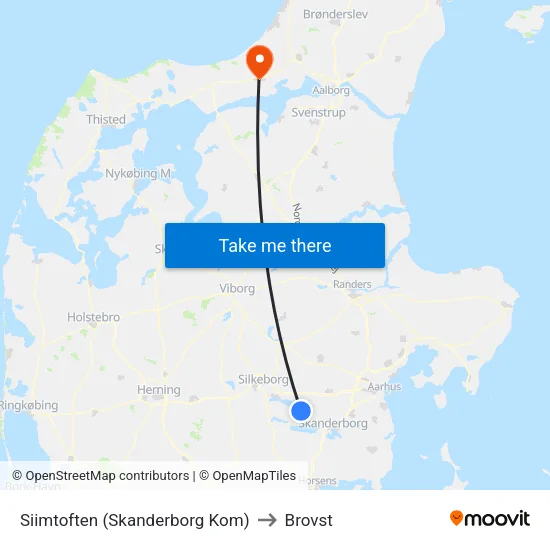 Siimtoften (Skanderborg Kom) to Brovst map
