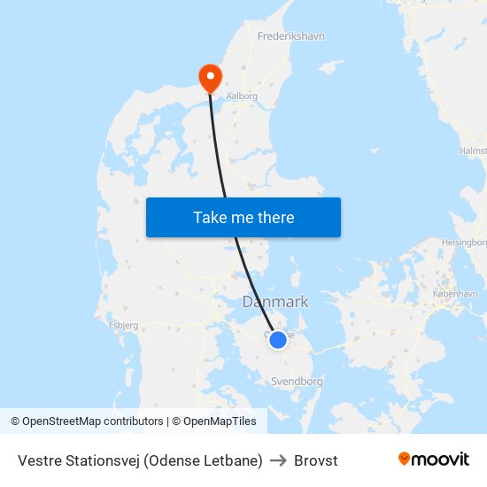 Vestre Stationsvej (Odense Letbane) to Brovst map