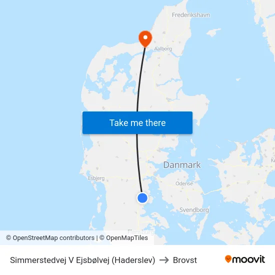 Simmerstedvej V Ejsbølvej (Haderslev) to Brovst map
