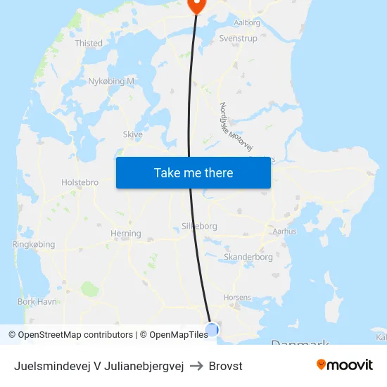 Juelsmindevej V Julianebjergvej to Brovst map