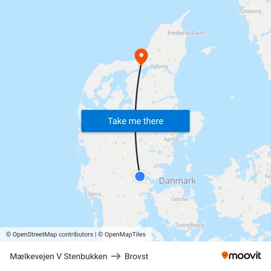 Mælkevejen V Stenbukken to Brovst map