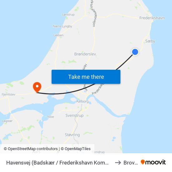 Havensvej (Badskær / Frederikshavn Kommune) to Brovst map