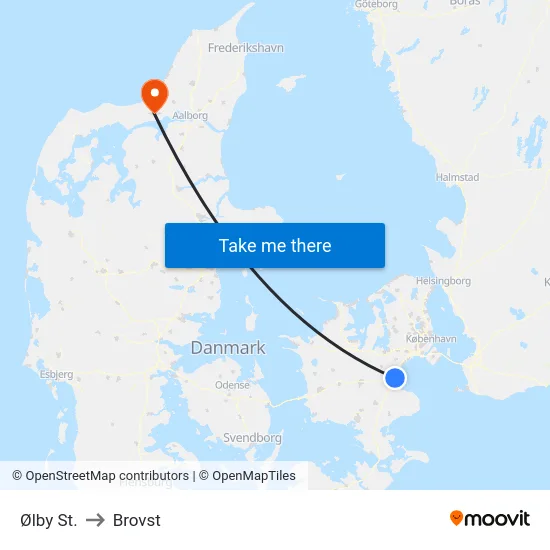 Ølby St. to Brovst map