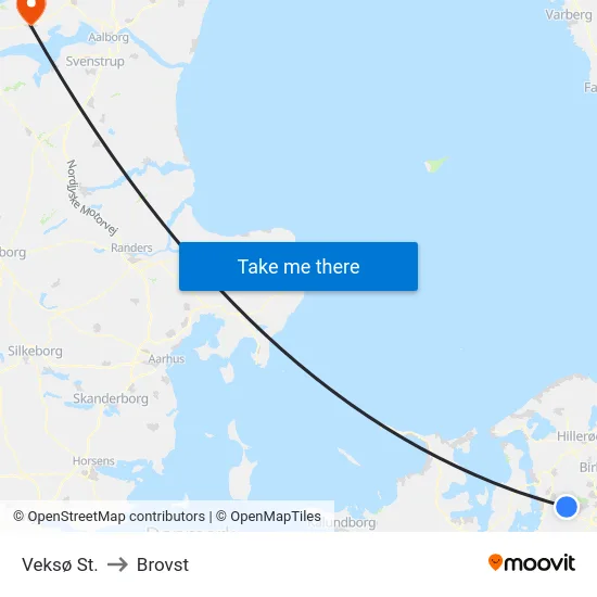 Veksø St. to Brovst map