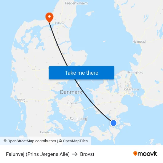 Falunvej (Prins Jørgens Allé) to Brovst map