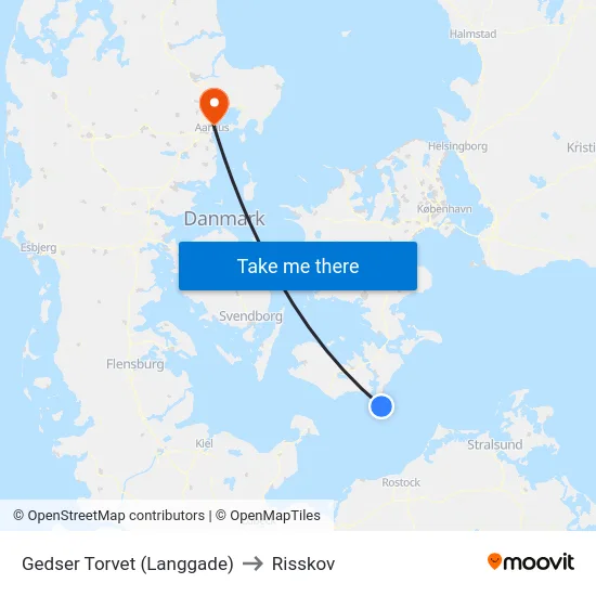 Gedser Torvet (Langgade) to Risskov map