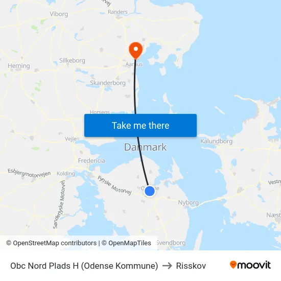 Obc Nord Plads H (Odense Kommune) to Risskov map