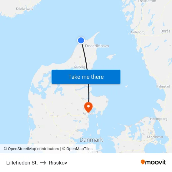 Lilleheden St. to Risskov map