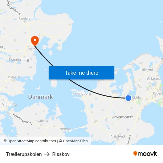 Trællerupskolen to Risskov map