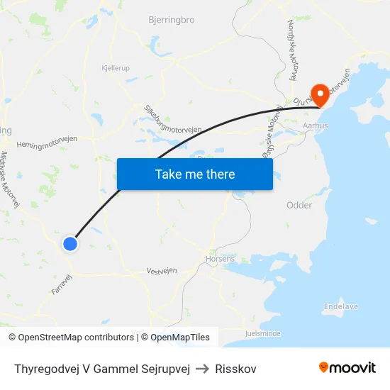 Thyregodvej V Gammel Sejrupvej to Risskov map