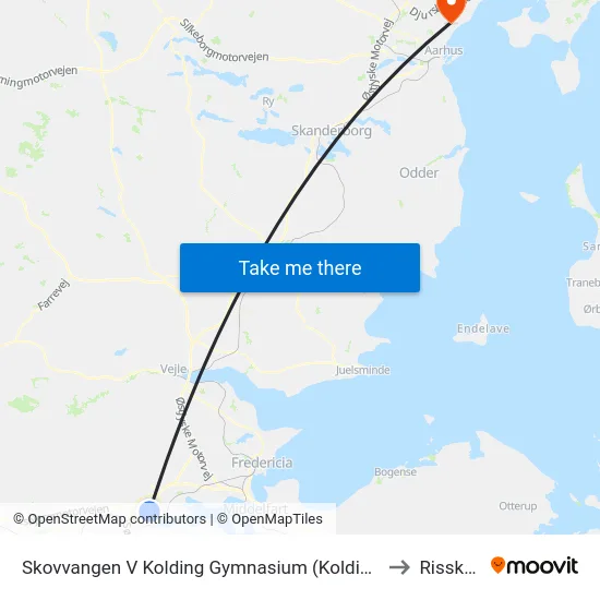 Skovvangen V Kolding Gymnasium (Kolding) to Risskov map