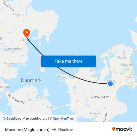 Musicon (Maglelunden) to Risskov map