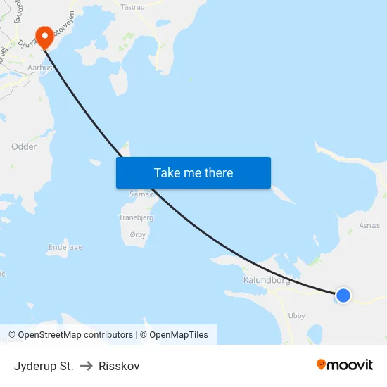 Jyderup St. to Risskov map
