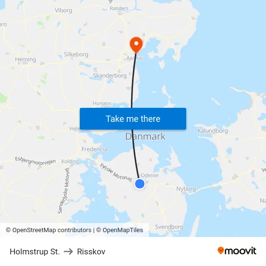 Holmstrup St. to Risskov map